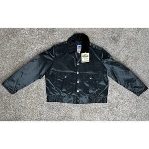 Horace Small Tuffy Jac LR Blue Faux Fur Collar Police Bomber Coat USA NOS